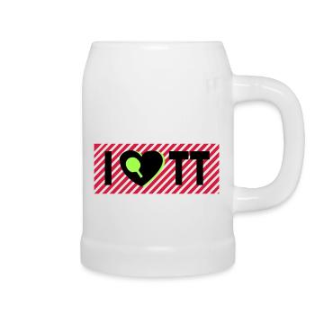 I love Table Tennis Shirt - Beer Mug - white - Right