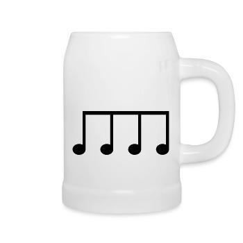 Eighth note icon to personalize - Beer Mug - white - Right