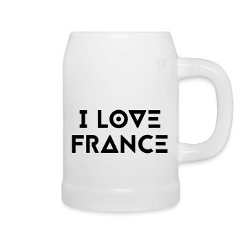 J’AIME LA FRANCE - Chope en céramique - blanc - Droite
