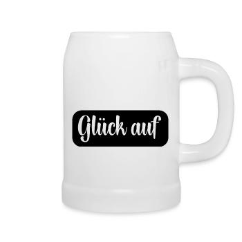 Glück auf Gruß - Bierkrug - Weiß - Rechts