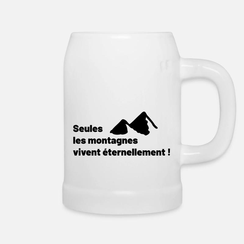 Seules les montagnes vivent éternellement ! - Chope en céramique - blanc
