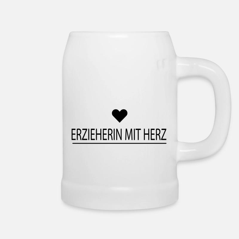 Erzieherin mit Herz! - Bierkrug - Weiß