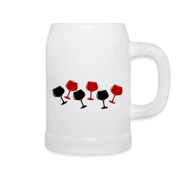 Verre à vin rouge symbole de vin - Chope en céramique - blanc - Droite