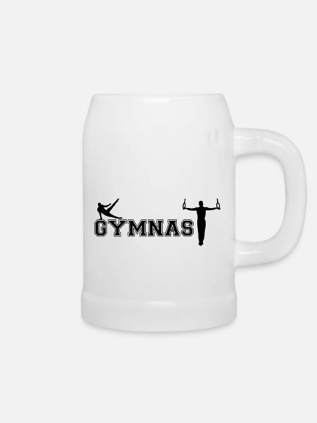 Turnen, Turner - Gymnast, Men's Gymnstics - Bierkrug - Weiß