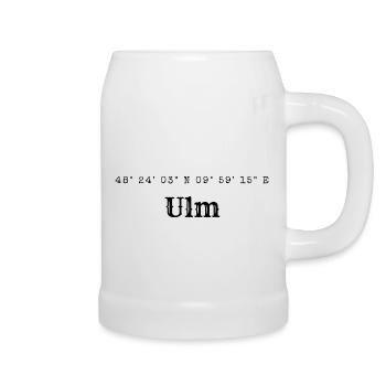 Ulm Koordinaten - Bierkrug - Weiß - Rechts