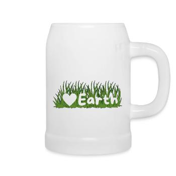 Wir lieben planet earth grünes Gras - Bierkrug - Weiß - Rechts