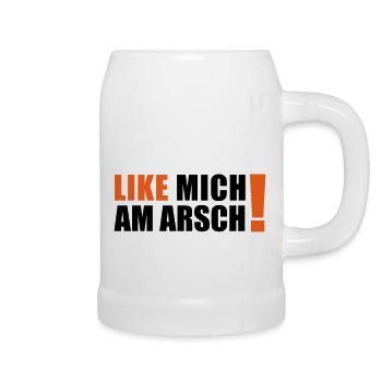like mich am Arsch - Bierkrug - Weiß - Rechts