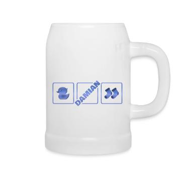 Naissance de Damian - Chope en céramique - blanc - Droite