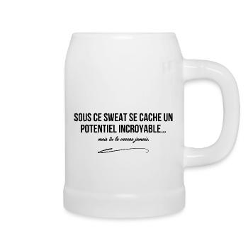 Unter diesem Sweatshirt verbirgt sich unglaubliches Potenzial - Bierkrug - Weiß - Rechts