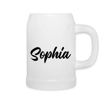 Nom de Sophia - Chope en céramique - blanc - Droite