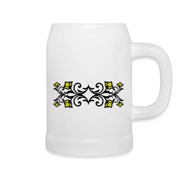 Ornament Floral Swirl - Beer Mug - white - Right