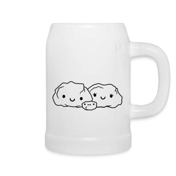 amour famille pierre avec enfant - Chope en céramique - blanc - Droite