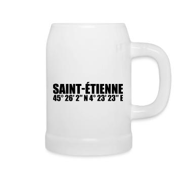 Coordonnées de Saint-Étienne - Chope en céramique - blanc - Droite