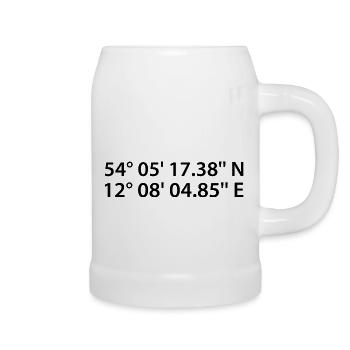 Rostock Coordinates - Beer Mug - white - Right