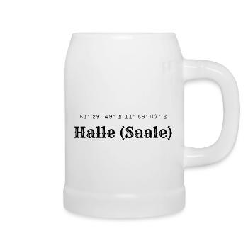 Halle (Saale) coordinates - Beer Mug - white - Right