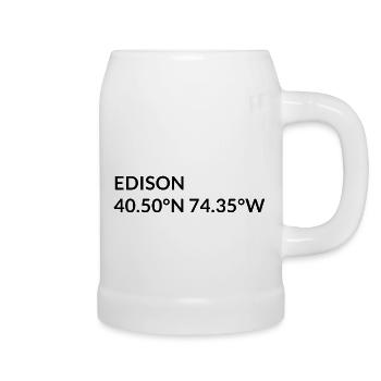 Edison, New Jersey, États-Unis Coordonnées - Chope en céramique - blanc - Droite