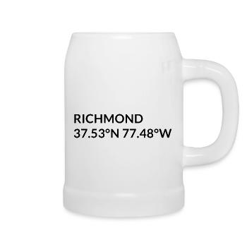 Coordonnées Richmond, Virginie, États-Unis - Chope en céramique - blanc - Droite