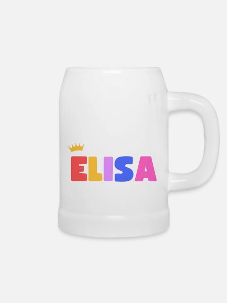 Elisa! Personalisierbar - Bierkrug - Weiß