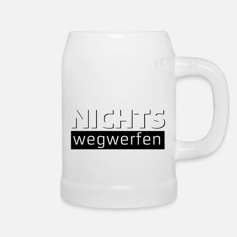 NICHTS wegwerfen - Bierkrug - Weiß