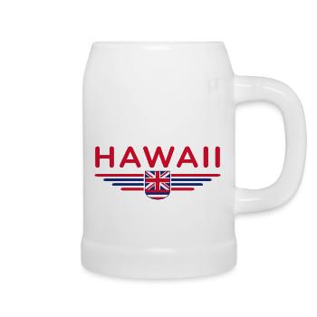 Hawaii Fan T-Shirt – Aloha Style - Beer Mug - white - Right