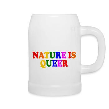 Nature is queer - Bierkrug - Weiß - Rechts