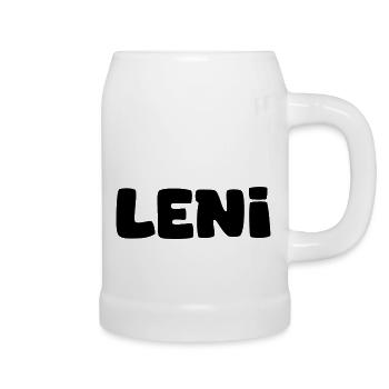 Name - Leni - Bierkrug - Weiß - Rechts