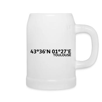 Toulouse coordinates - Beer Mug - white - Right