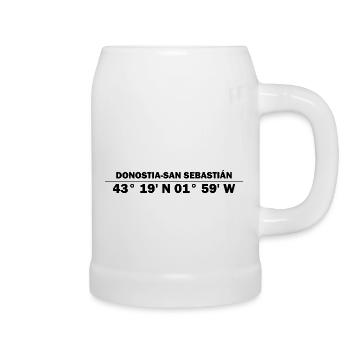 Donostia-San Sebastián coordinates - Beer Mug - white - Right
