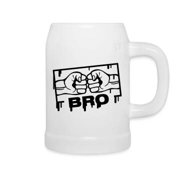 bro_stamp_f1 - Chope en céramique - blanc - Droite
