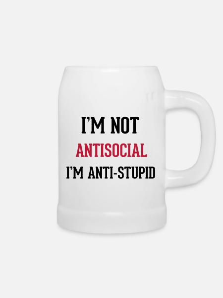 Antisocial - Bierkrug - Weiß
