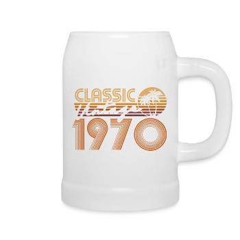 1970 geboren Vintage 1970 Retro Geschenk - Bierkrug - Weiß - Rechts