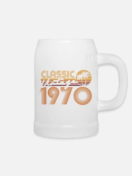 1970 geboren Vintage 1970 Retro Geschenk - Bierkrug - Weiß