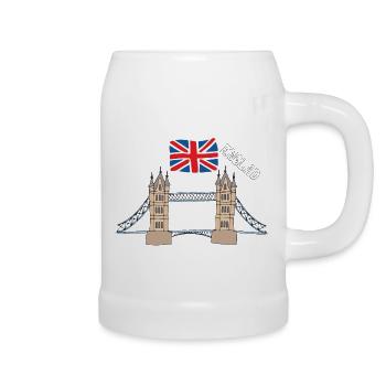 England London Großbritannien Tower Bridge Big Ben - Bierkrug - Weiß - Rechts