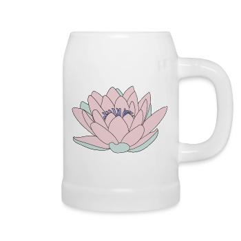 Water lily pink - Beer Mug - white - Right