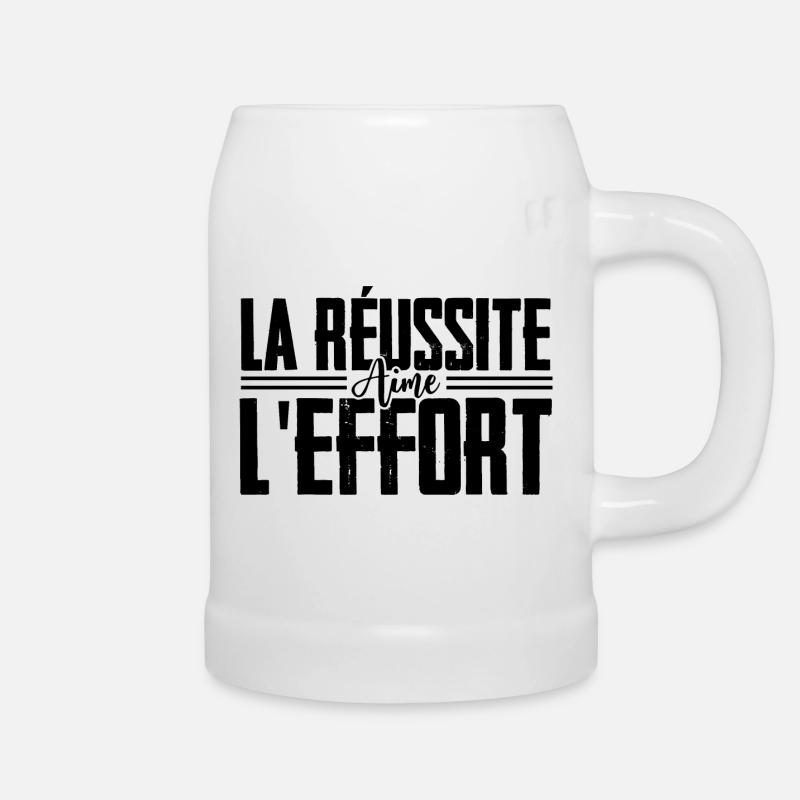 La réussite aime l'effort (like-n) - NeedyMindSet - Chope en céramique - blanc
