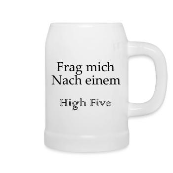 High Five - Schriftzug - Bierkrug - Weiß - Rechts