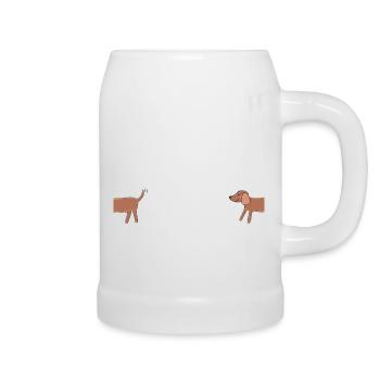 Petit Viennois - Drôle de chien long - Chope en céramique - blanc - Droite