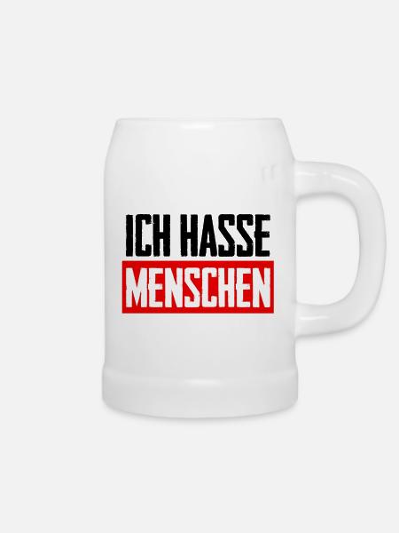 Ich hasse Menschen - Bierkrug - Weiß