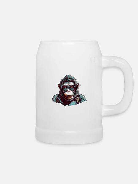 Stilvoller Gorilla - Bierkrug - Weiß