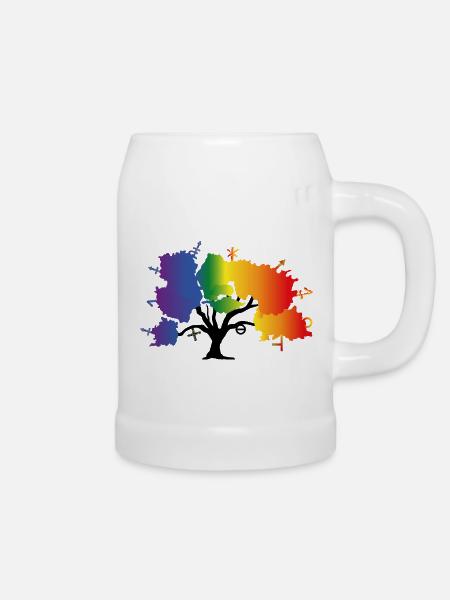 LGBTQIA+ Baum - Bierkrug - Weiß