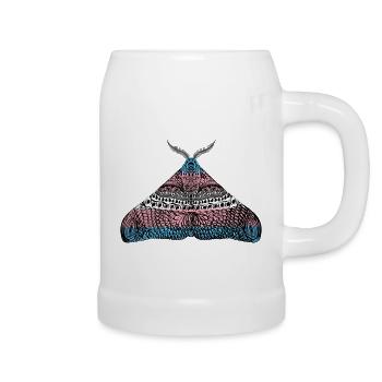 Transgender pride moth - Beer Mug - white - Right