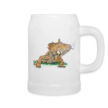 Iguana // Illustration - Beer Mug - white - Right