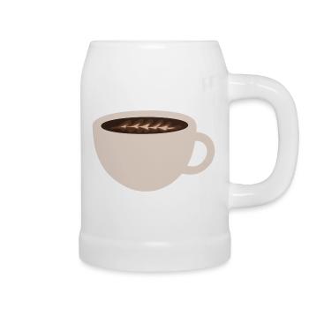 Elegant Coffee Latte Art Illustration - Beer Mug - white - Right