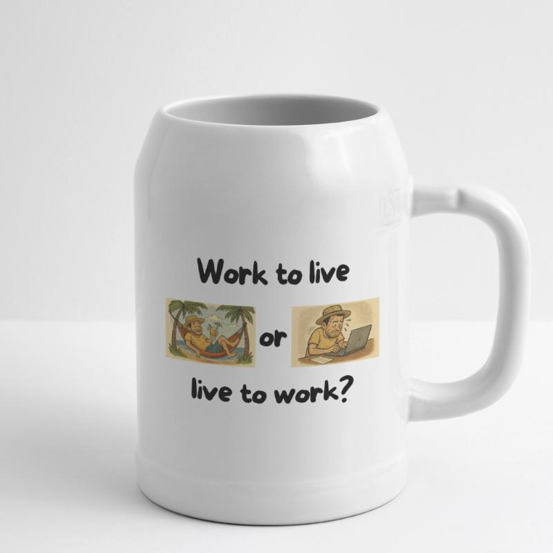 Escaping Routine: Relaxation vs Work Stress Beer Mug