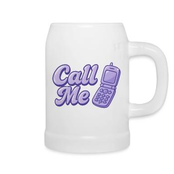 Call me - Bierkrug - Weiß - Rechts