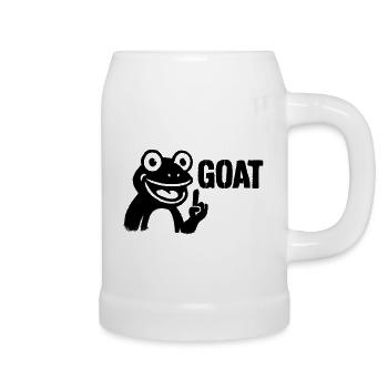 Goat Jugendwort | Frosch GOAT Pose - Bierkrug - Weiß - Rechts