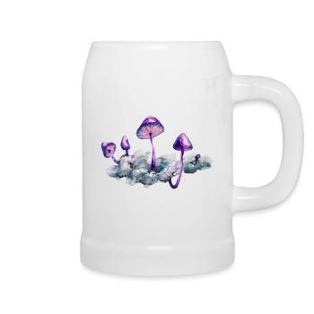 Purple mushroom cloud - Beer Mug - white - Right