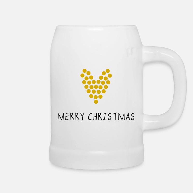 GLÆDELIG JUL. JUL. GLÆDELIG JUL. GLÆDELIG JUL - Ølkrus - hvid