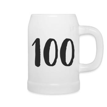100 dessinés à la main - Chope en céramique - blanc - Droite