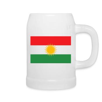 Kurdistan Flag Sun Star - Beer Mug - white - Right